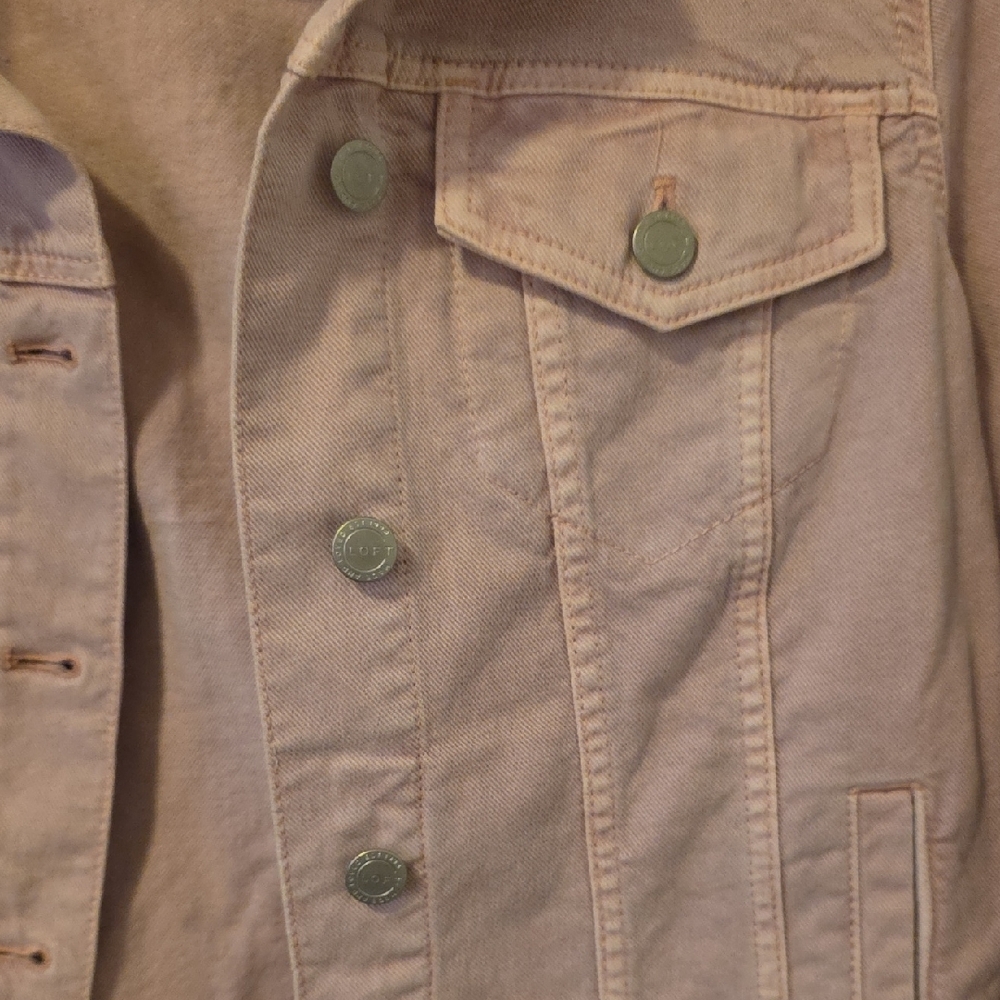 LOFT Light Pink Denim Jacket - Picture 2 of 6